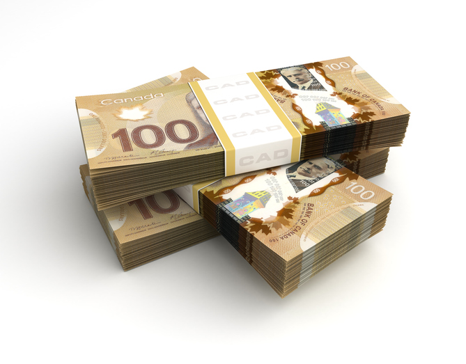 Stack of Canadian Dollar